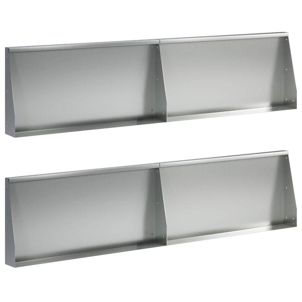 Mur de soutènement 4 pc 80 x 12 x 30 cm acier galvanisé argenté