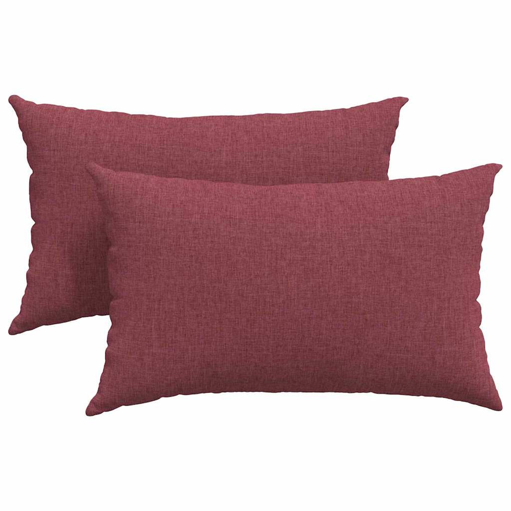 Coussins de canapé 2 pcs bordeaux 50 x 30 cm tissu