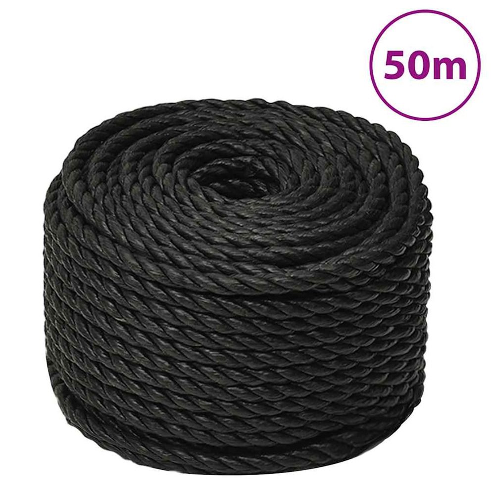 Corde de travail noir 14 mm 50 m polypropylène