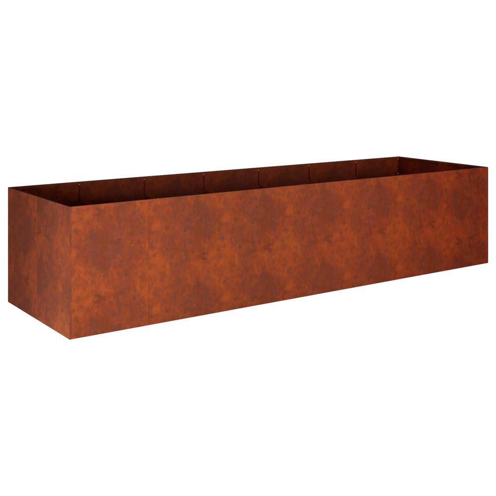 Cache-pot de jardin rouillé 280 x 80 x 60 cm acier patiné