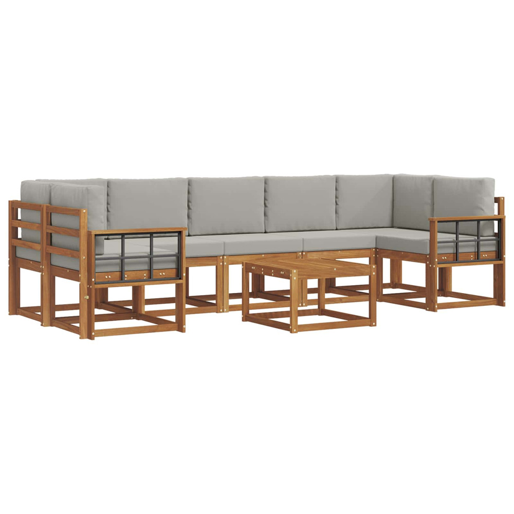 Ensemble de canapés d'extérieur 8 pcs gris naturel et clair