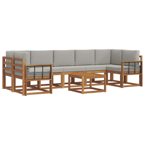 Ensemble de canapés d'extérieur 8 pcs gris naturel et clair