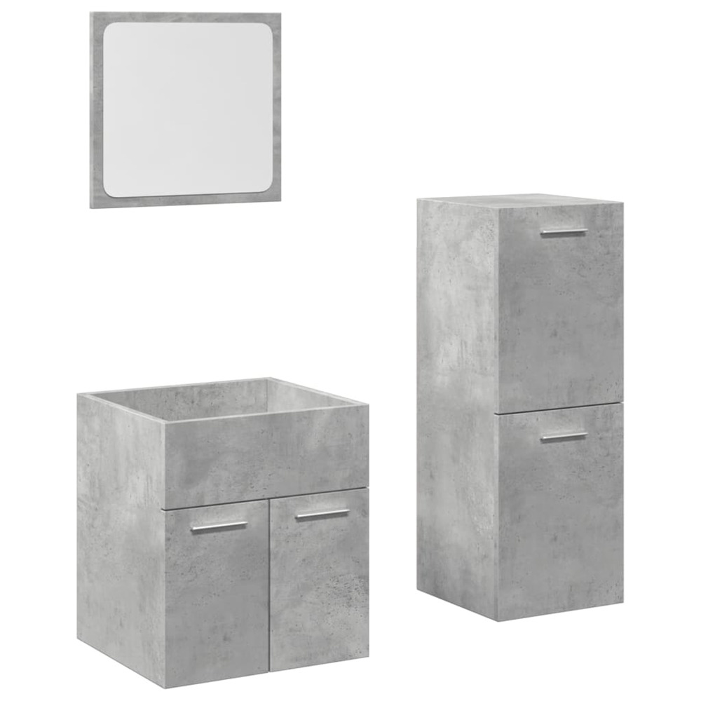 Ensemble de meubles de salle de bain 3 pcs gris béton