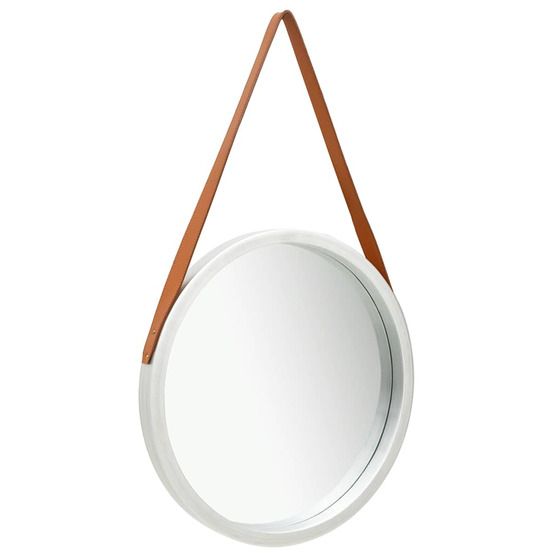 Miroir mural avec sangle 50 cm argenté