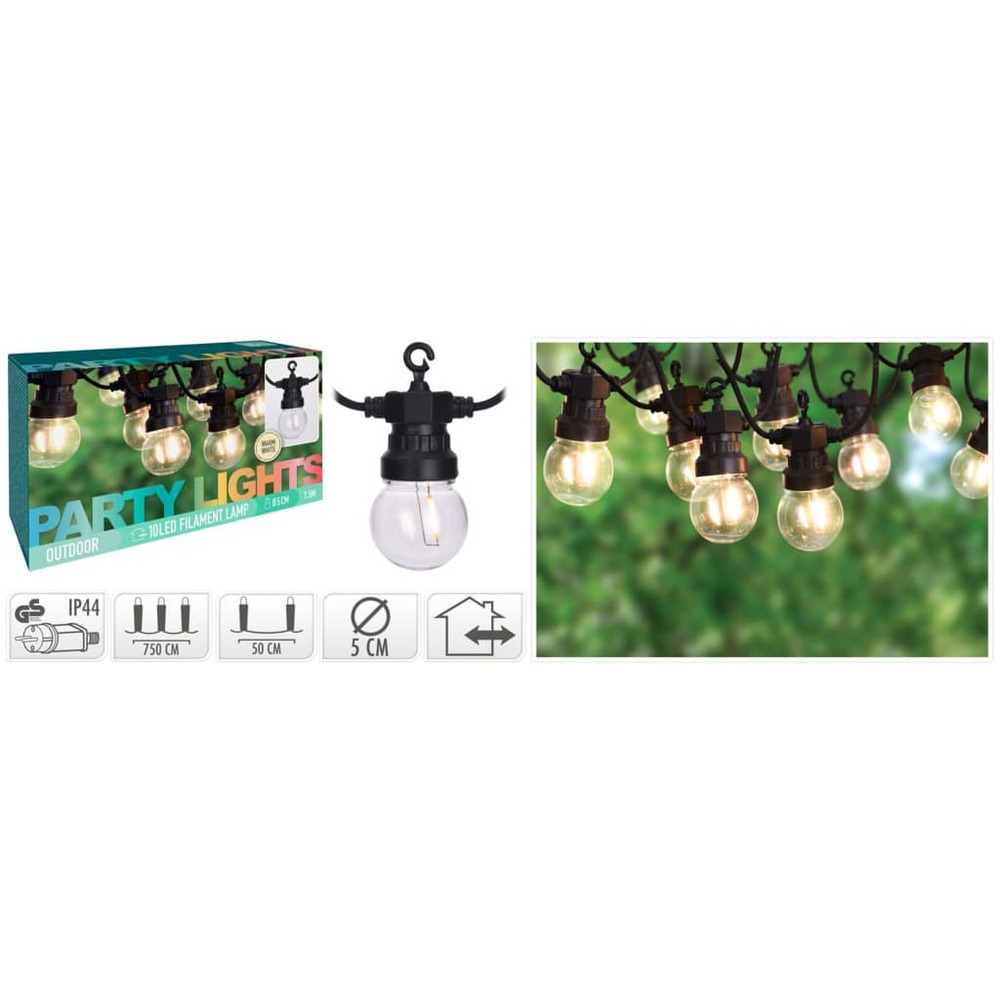 Guirlande lumineuse de jardin 10 ampoules led 24 v