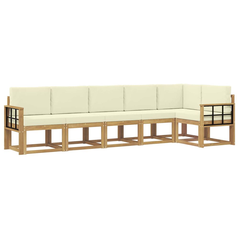 Ensemble de canapés d'extérieur 6 pc blanc et crème polyester