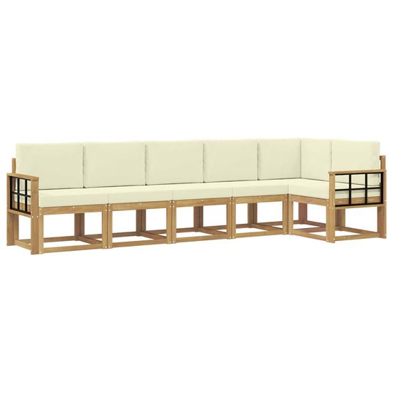 Ensemble de canapés d'extérieur 6 pc blanc et crème polyester