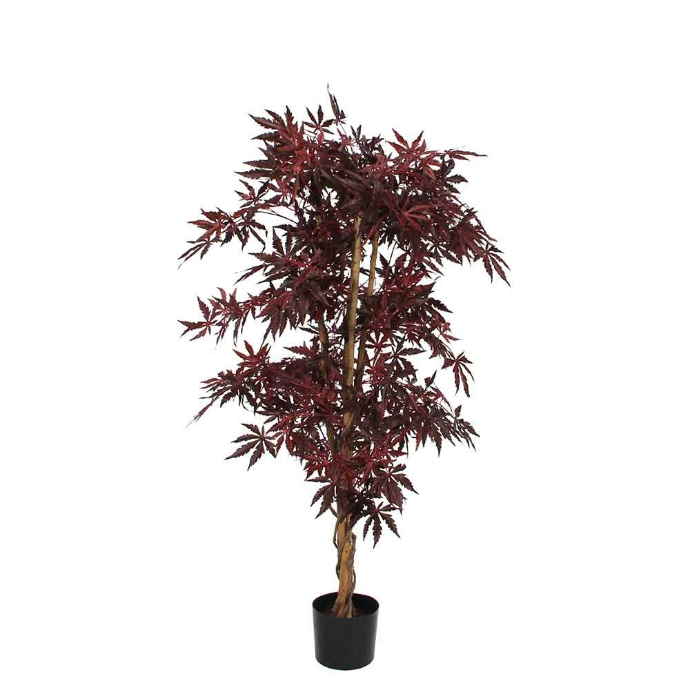 Mica decorations plante artificielle esdoorn - 80x80x150 cm - polyester - rouge