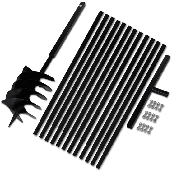 Bêche et tarière manuelle 200 mm avec rallonge 13 m acier