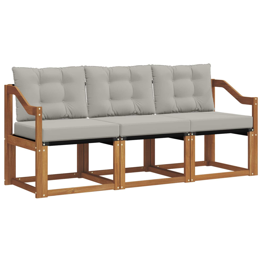 Ensemble de canapés d'extérieur 3 pcs gris naturel et clair