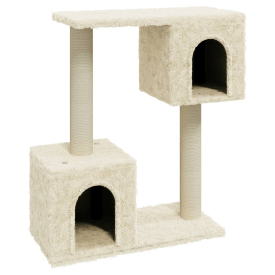 Arbre à chat avec griffoirs en sisal crème 60 cm