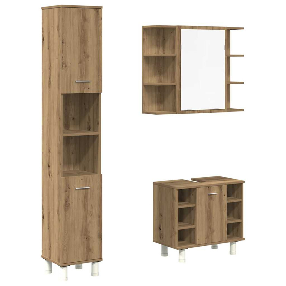 Ensemble de meubles salle de bain 3 pcs bois d'ingénierie