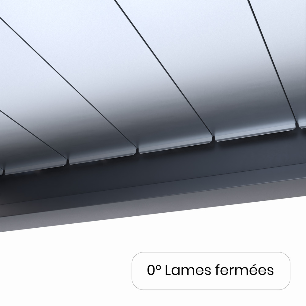 Pergola bioclimatique aluminium autoportee 32m² - 4x8 anthracite - certifié resistant uv - lames inclinables - eclipse 32
