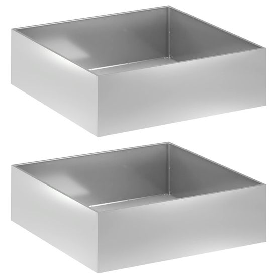 Cache-pot de jardin 2 pc argenté 80 x 80 x 30 cm