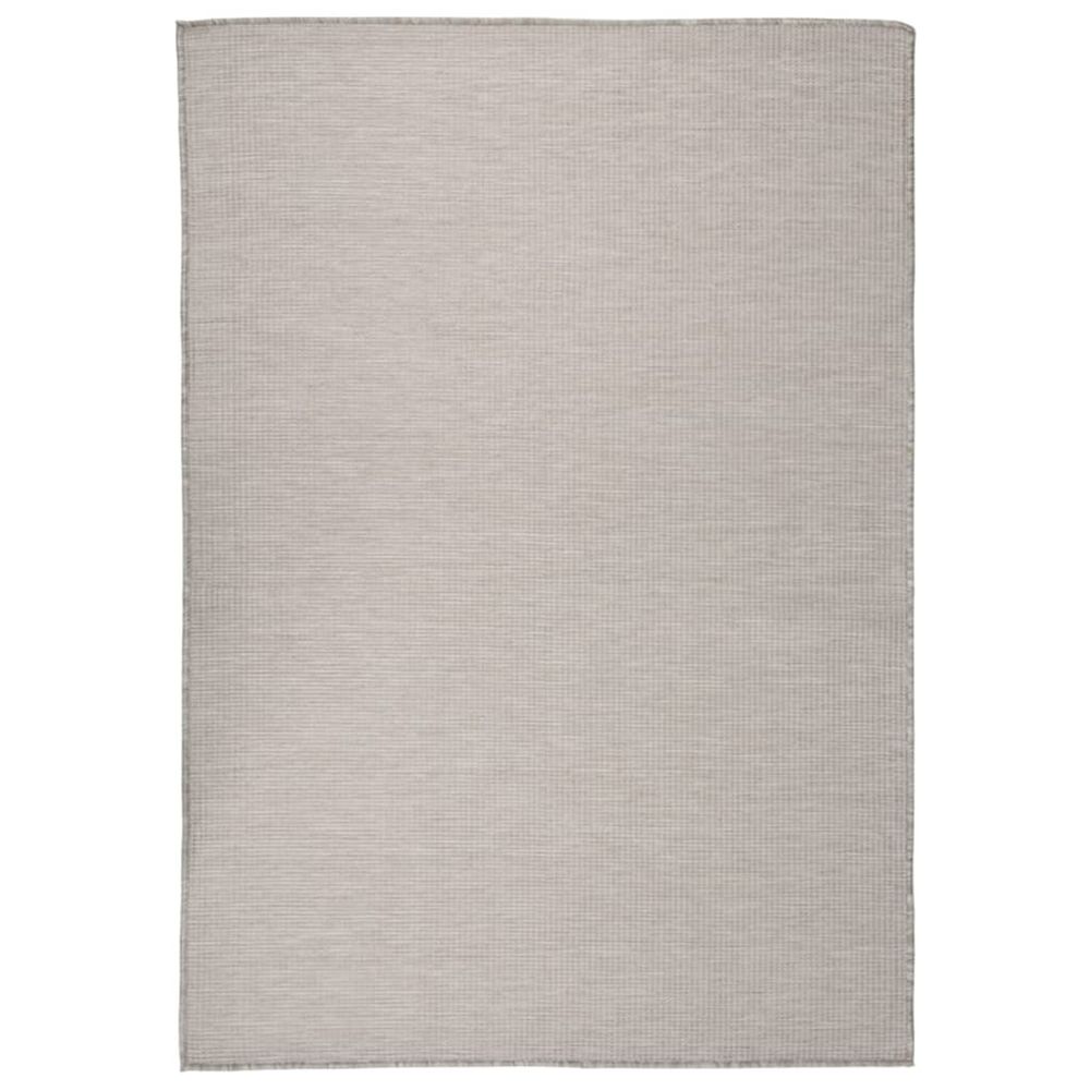 Tapis à tissage plat d'extérieur 140x200 cm gris clair