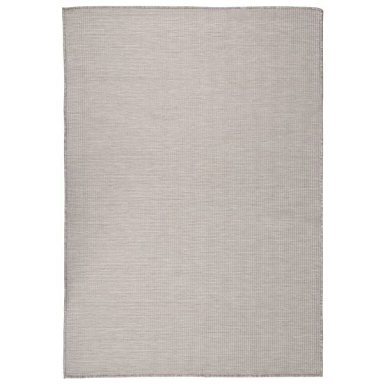 Tapis à tissage plat d'extérieur 140x200 cm gris clair