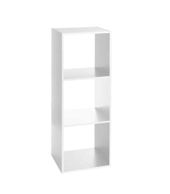 Meuble étagère 3 cases de rangement blanc h 100.5 cm