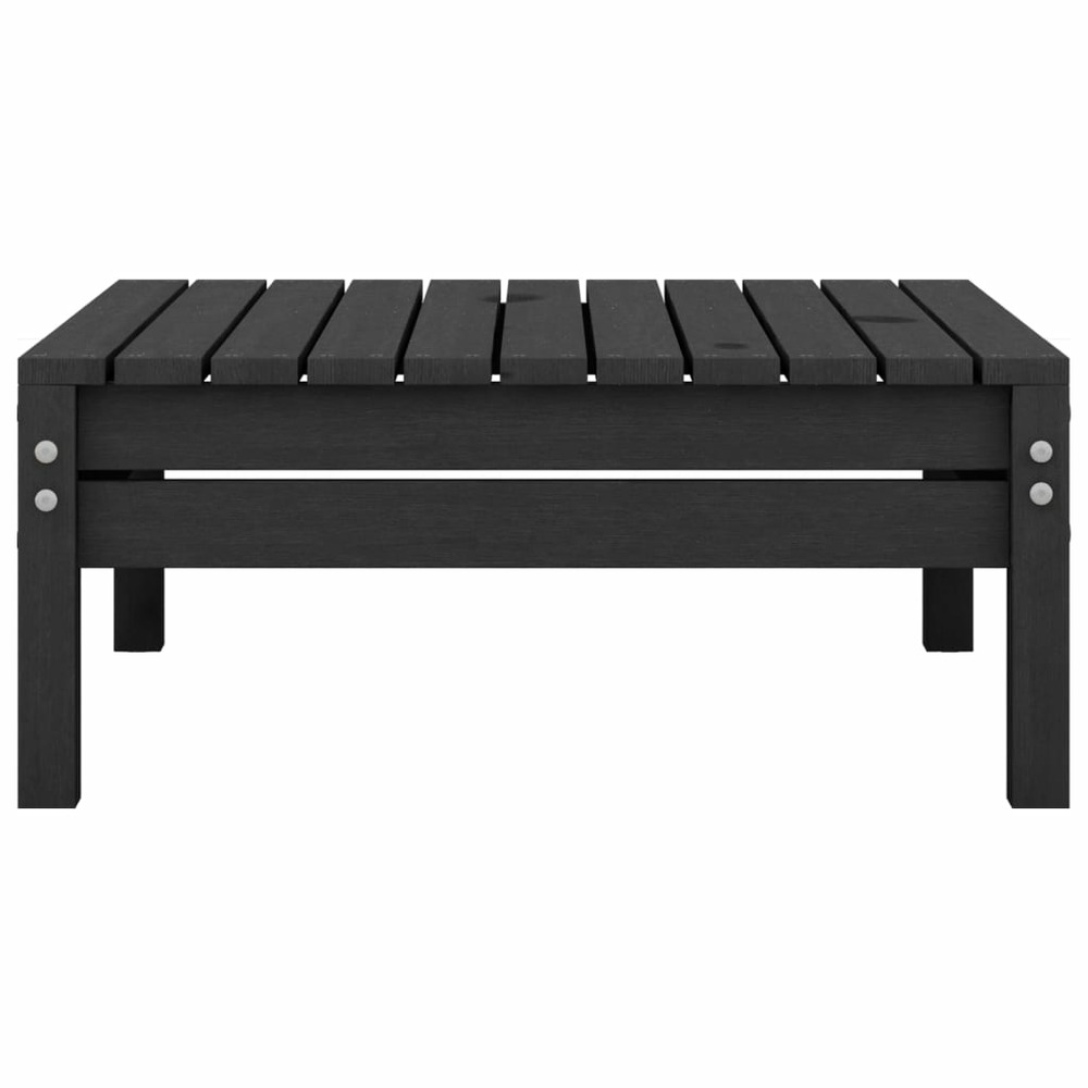 Repose-pied de jardin noir bois de pin solide