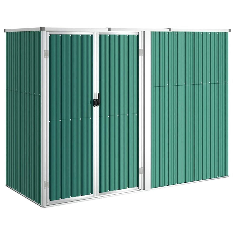 Abri à outils de jardin vert 225x89x161 cm acier galvanisé