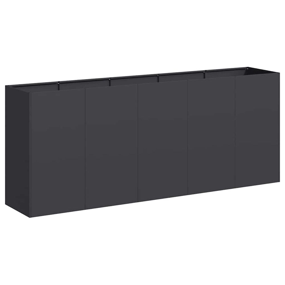 Jardinière d'extérieur noir 200x40x80 cm acier laminé à froid