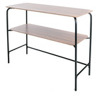 Table console, meuble entrée, salon, chambre bois et métal 2 plateaux de rangement 110x30x77.5cm- meuble d'entrée