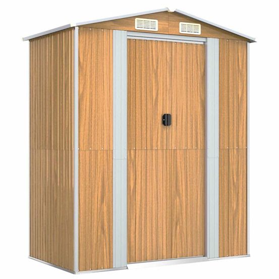 Abri de jardin marron clair 192x108x223 cm métal galvanisé