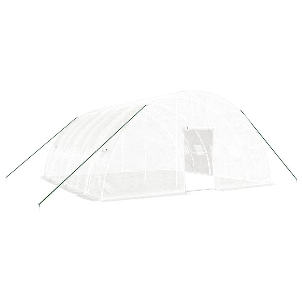 Serre avec cadre en acier blanc 36 m² 6x6x2,85 m