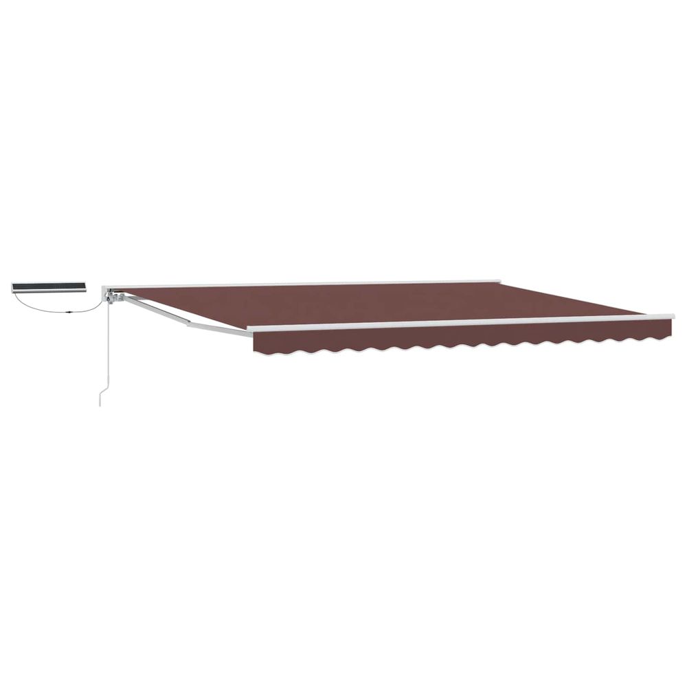 Auvent rétractable électrique marron et blanc 5 × 3,5 m
