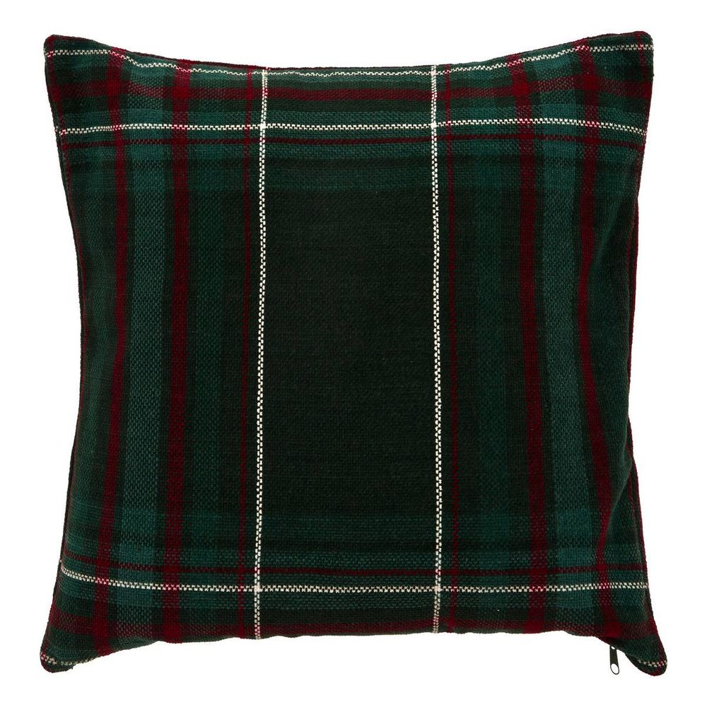 Coussin de noël tartan en chenille 50 x 50 cm
