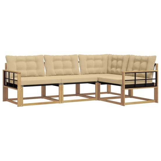 Ensemble de canapés d'extérieur 4 pc blanc et beige