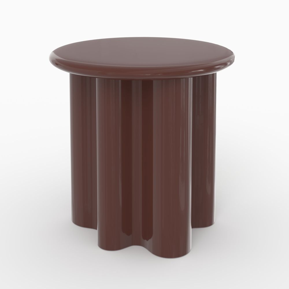 Olya-table d'appoint laquée rouge lie de vin, d50 cm