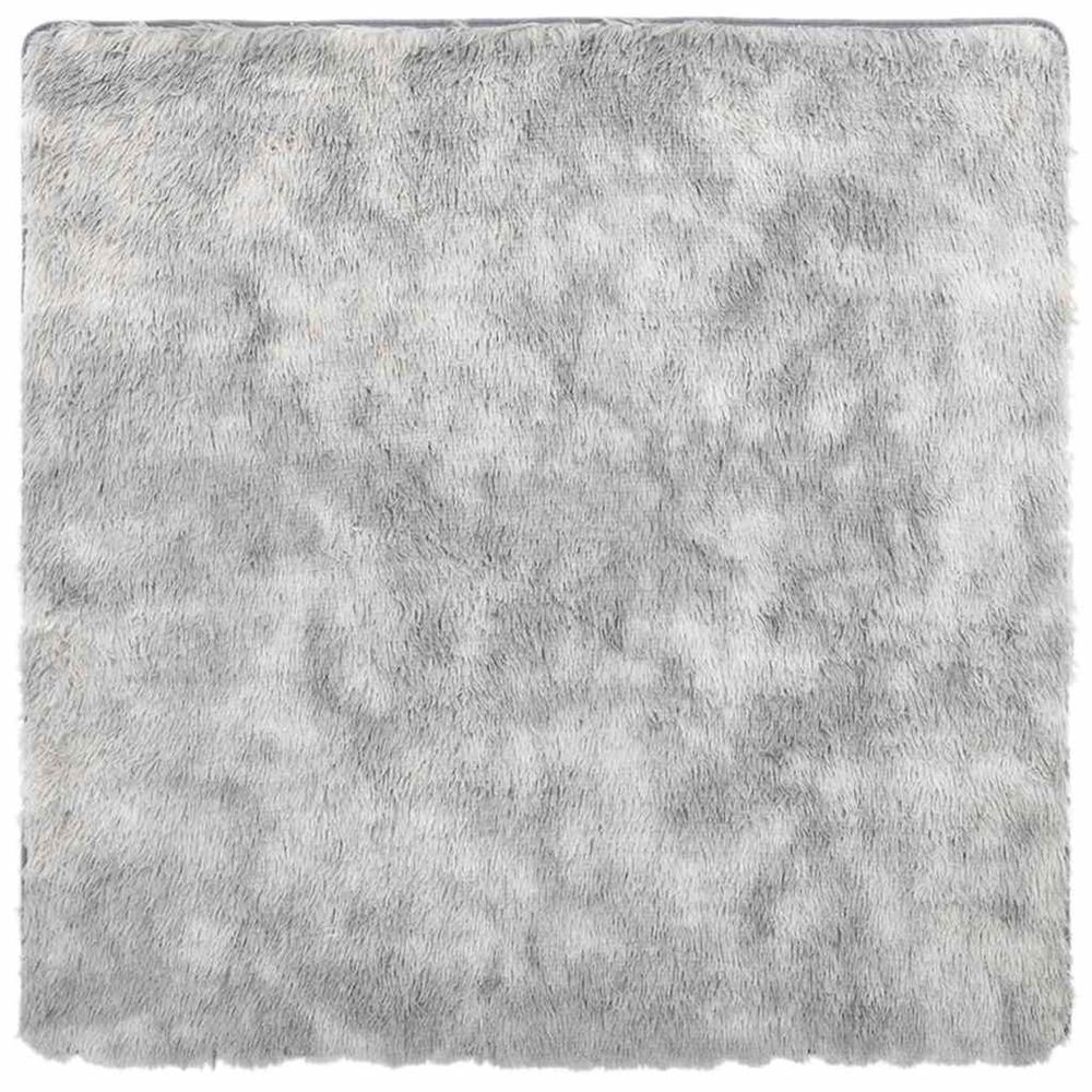 Tapis shaggy à poils longs navarra gris argenté 240x240 cm