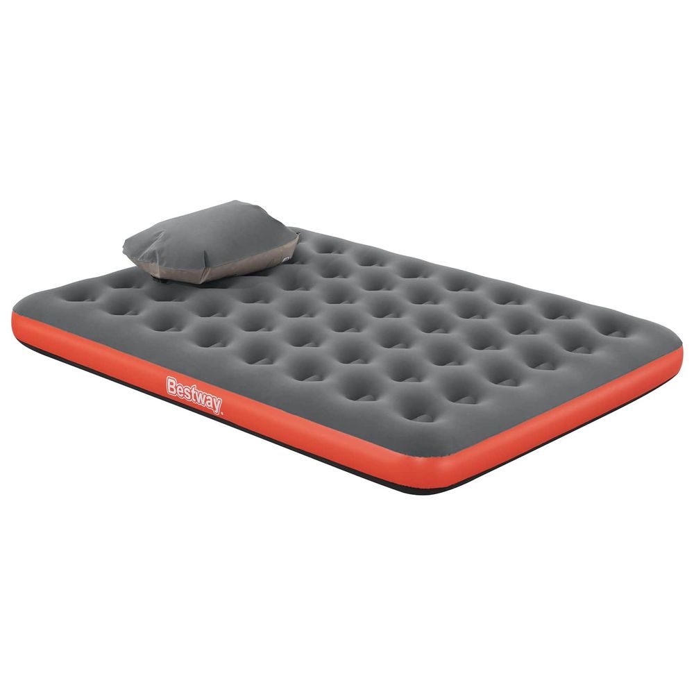 Matelas pneumatique 2 personne 203 x 152 x 22 cm gris et rouge