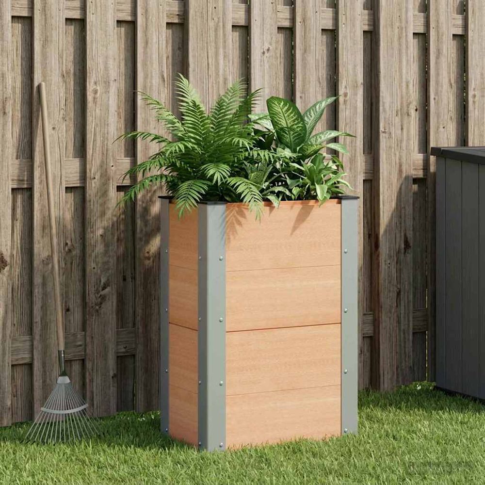 Petite jardinière surélevée wpc aluminium culture balcon potager 50cm marron