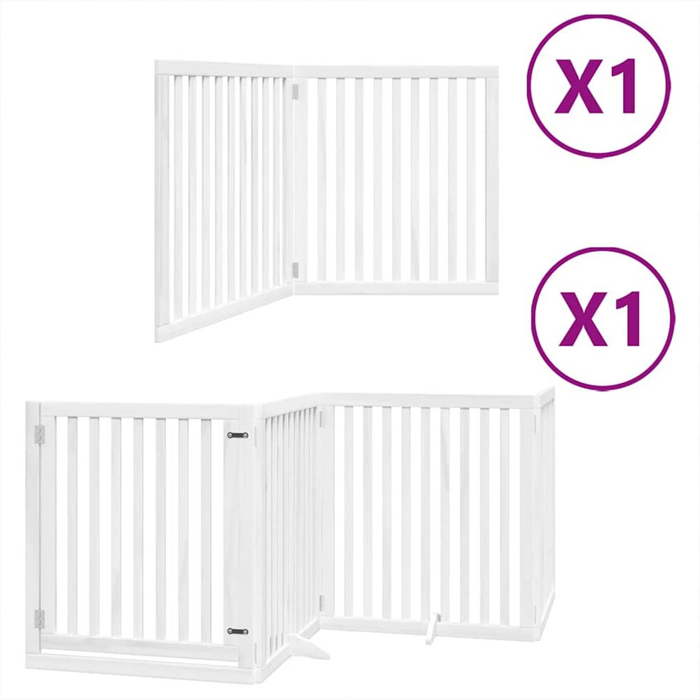 Barrière pour chien porte pliable 6panneaux blanc bois peuplier