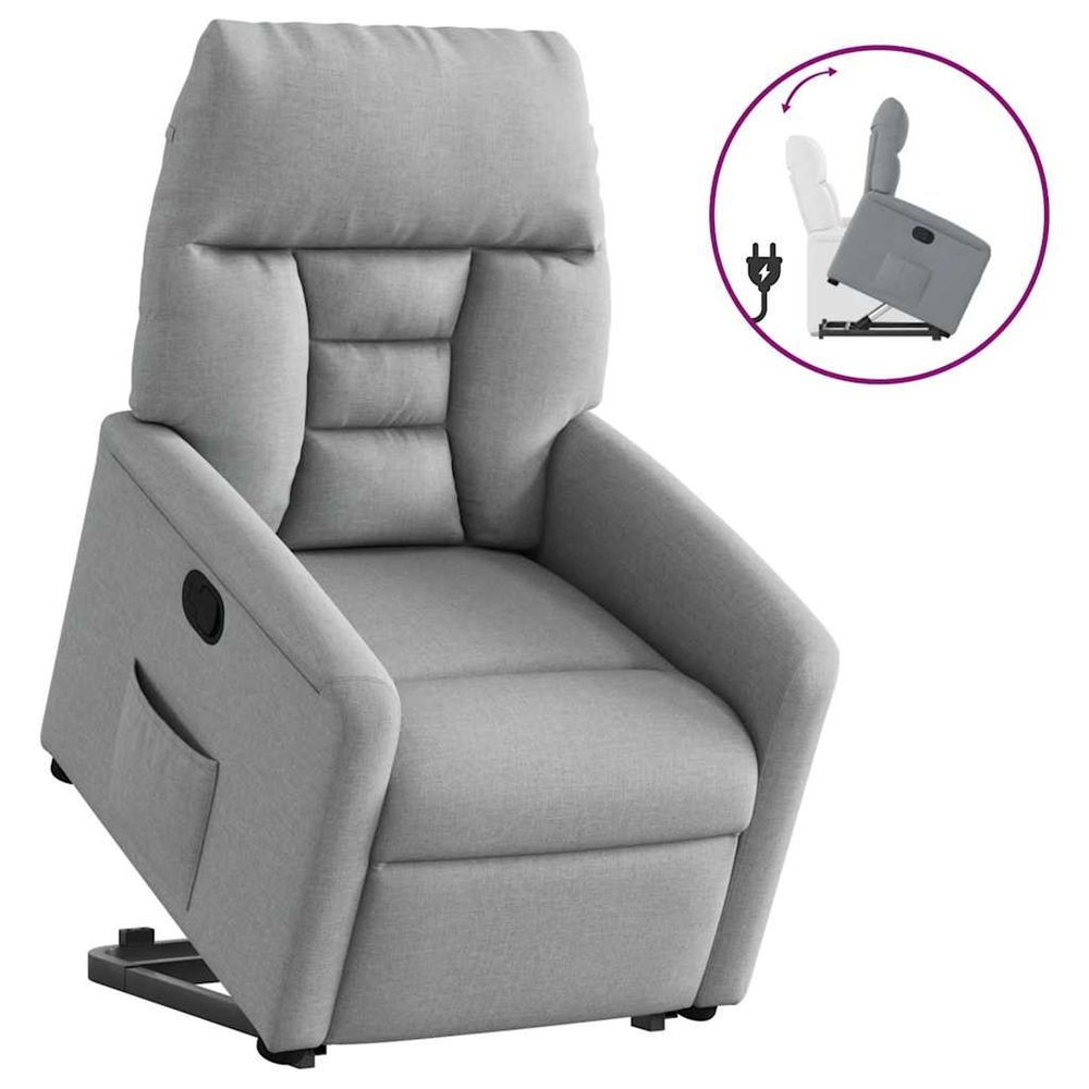 Fauteuil inclinable gris clair tissu