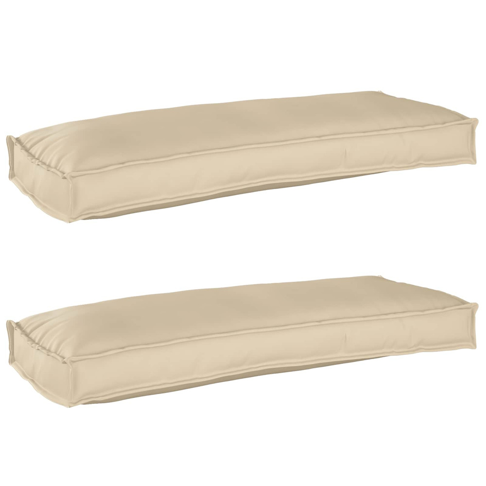 Set de coussins de palette 2 pcs beige 100 x 40 x 8 cm