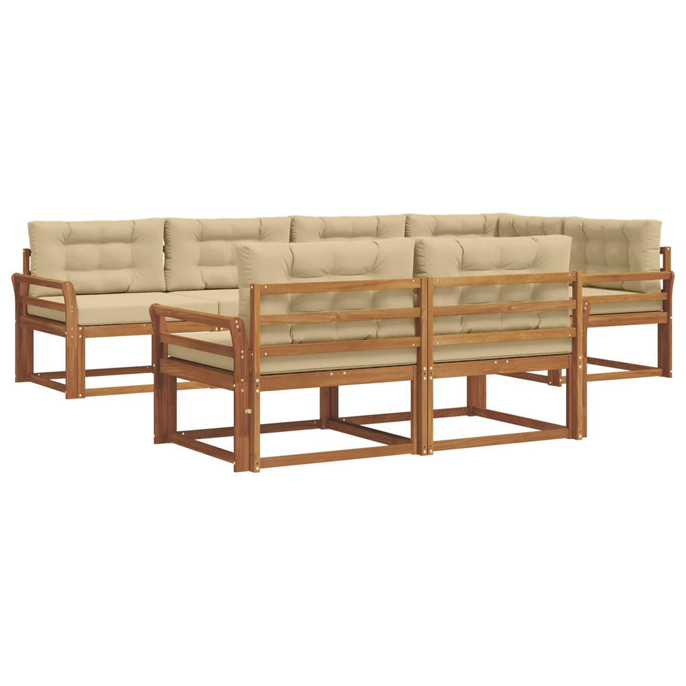 Ensemble de canapés d'extérieur 7 pcs naturel et beige