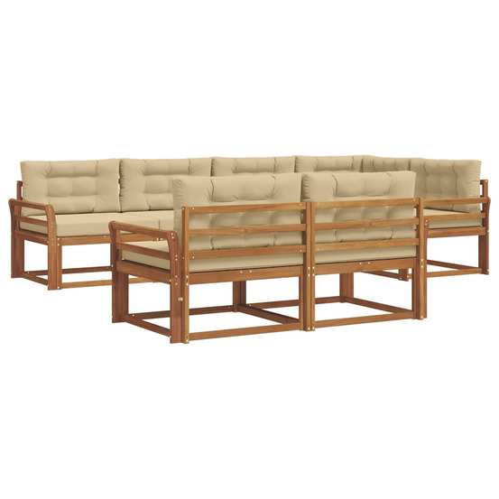 Ensemble de canapés d'extérieur 7 pcs naturel et beige