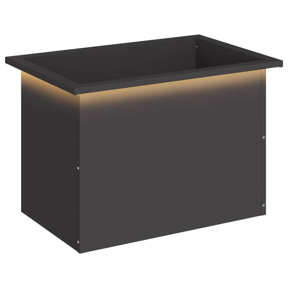 Jardinière d'extérieur de jardin avec led noir 40 x 60 x 40 cm acier