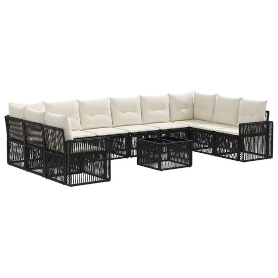Ensemble de canapé de jardin 11 pc noir et blanc crème
