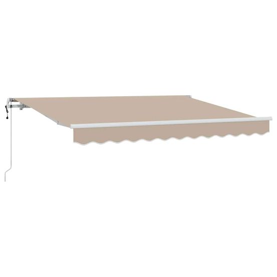 Auvent rétractable beige 350 x 200 cm tissu