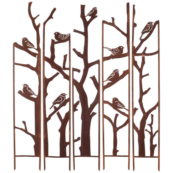 Treillis brise vue en 5 parties oiseaux l : 137,5 x 1,5 x 170 cm