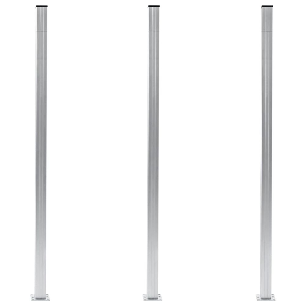 Poteaux de clôture 3 pcs aluminium 185 cm