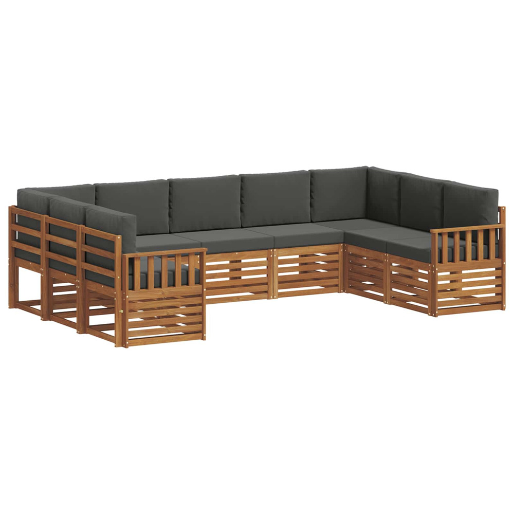 Ensembles de canapés avec coussin 9 pcs naturel et anthracite