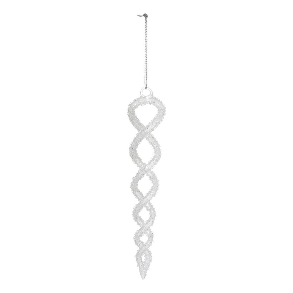 Suspension de sapin torsadé en verre brillant 19 cm