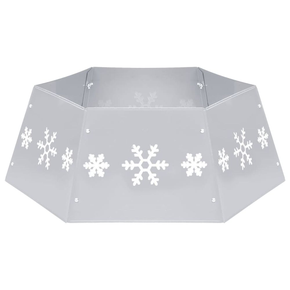 Jupe de sapin de noël argenté et blanc ø68x25 cm