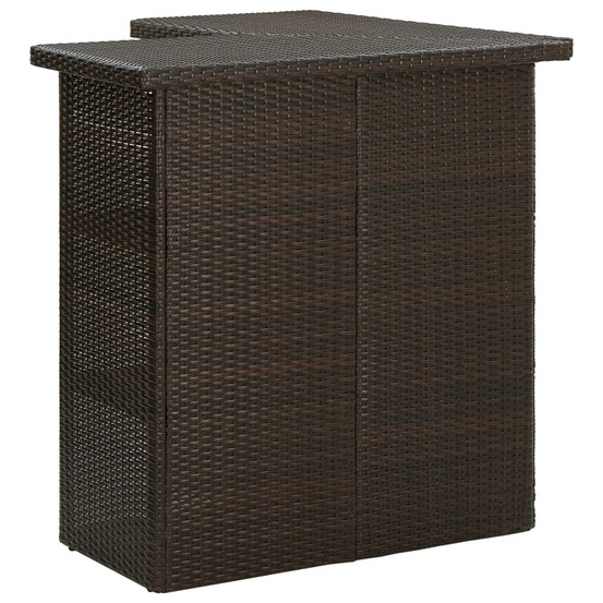 Ensemble de bar de jardin 16 pcs coussins résine tressée marron