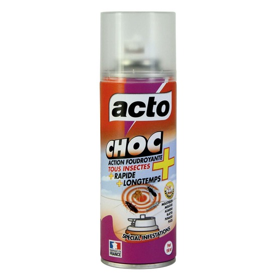 Acto choc - aérosol action foudroyante - insecticide polyvalent - fabriqué en fr