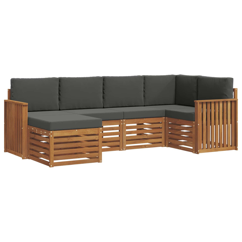 Ensembles de canapés avec coussin 6 pcs naturel et anthracite